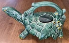 Vintage Nelson McCoy Art Pottery Green Turtle Stoneware Watering Sprinkler READ