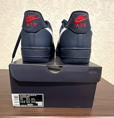 Nike Air Force 1 Low Top Lace-Up Men s Sneaker Team USA Blue Obsidian Red