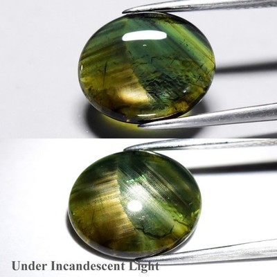   5.11ct Oval Cabochon Natural Blue Green 12 Ray Star Sapphire - Unheated, Gem