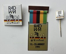 Sammler Satz 3x Pins Anstecker Sport RAD WM Stuttgart 1991 Fahrrad Weltmeister