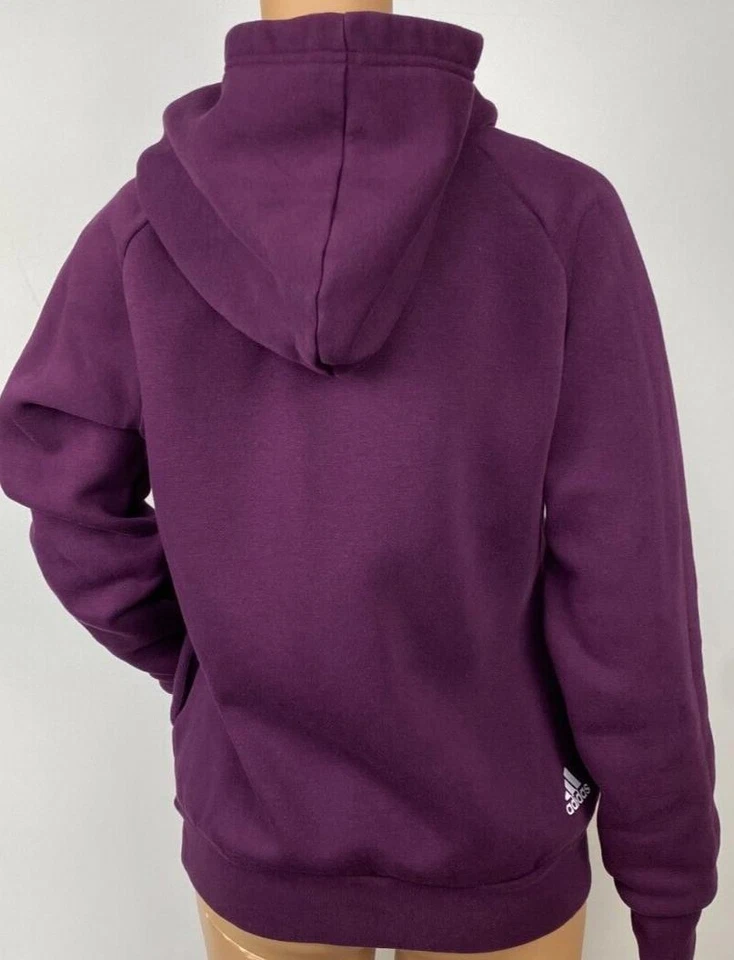 Adidas Sudadera con Capucha Mujer Talla Pequeña Manga Larga Blanco Logo Borgoña Top Foto 4 de 4