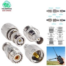 Universal 4-Type BNC to UHF Adapter Kit for CB Radios & Handheld Scanners
