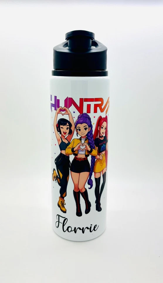 K Pop Huntrix Inspired Demon Hunter Personalised Kids Water Sports Bottle School - Image 2 of 4