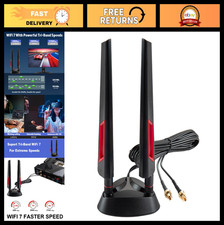 9dBi WiFi 7 Tri-Band Magnetic Base Antenna, New Connector for Gaming Motherboard