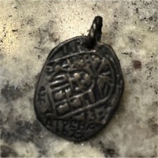1600s Spanish cobb coin pendant. 925 sterling...