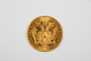 O64X01 Gold 986 Coin Ducat Franz Joseph I Austria Hungary Bohemia 1915