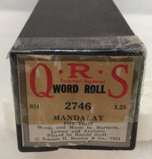 Vintage QRS Player Piano Roll 2746 MANDALAY Fox Trot Burnett Remick  Co. 1924