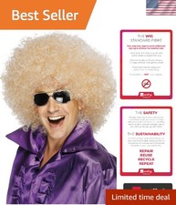 Smiffy's Mega-Huge Blonde Afro Wig - 100 Polypropylene, Compliant Safe