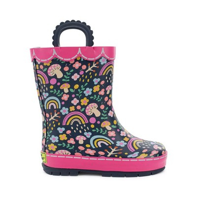 Western Chief Girls Faux Fur Rain Boots Fantasy Forest Size 1 New