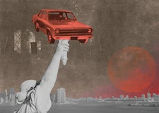 Surreal Urban Landscape Wall Art Poster - Retro Modern Style