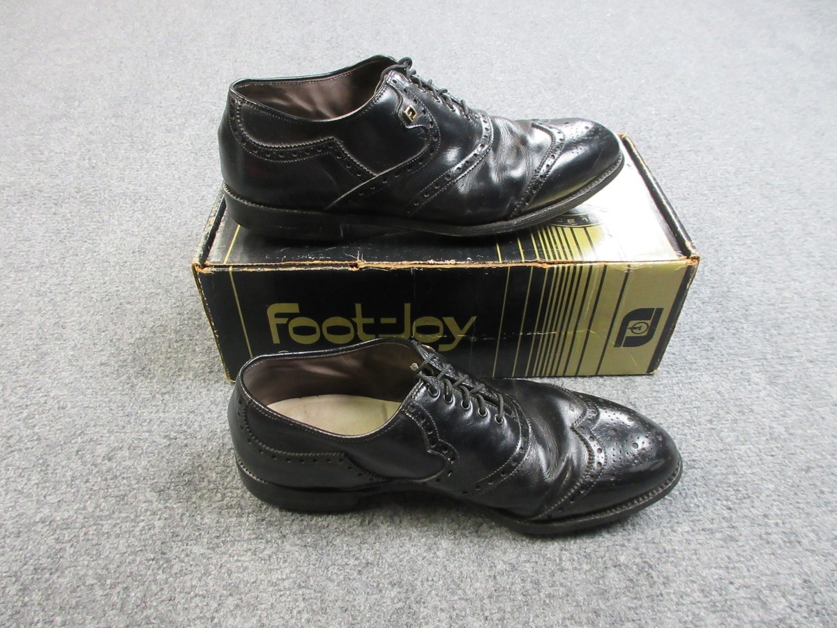 Vintage FootJoy Classics Golf Shoes 9.5D Black Calfskin  display picture 1
