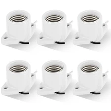 6 Pcs E26 Light Socket Porcelain Lamp Holder Socket Medium Keyless Threaded B