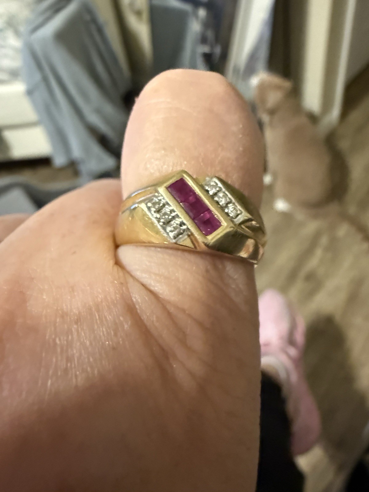 Men’s  10k Ruby Ring - image 1