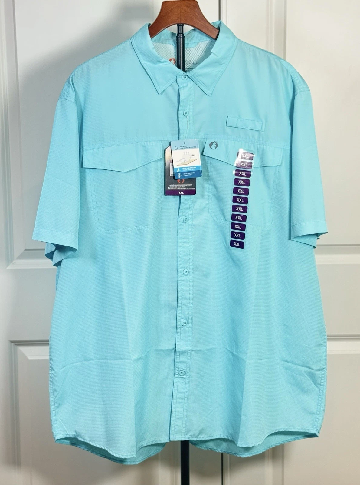 American Outdoorsman Fishing Boat Shirt XXL Aqua Blue UPF 40 Vented Cooling NWT
Opens in a new windo