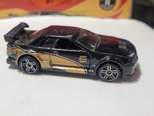 Vintage Hot Wheels Nissan Skyline R34 Black ,h gold PR5 wheels Loose 1/64