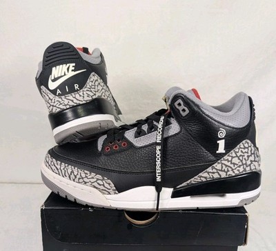     Interscope Records x Air Jordan 3 Retro OG Black Cement Size 9