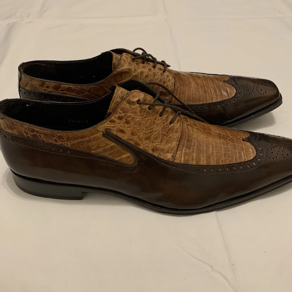 MEZLAN Sz 14 M Genuine Crocodile Leather Oxfords Dress Shoes - Image 4 of 4
