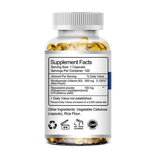 Skin Whitening Supplement - Nicotinamide 500mg Natural Anti-aging - 120 Capsules - Picture 7 of 12