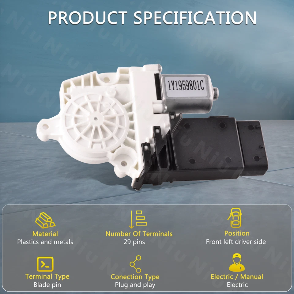 Motor de ventana eléctrica del lado izquierdo del conductor apto para VW Beetle Convertible 2003-2010 Foto 2 de 4