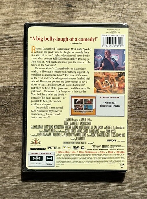 Back to School (DVD, 2003) New Sealed Rodney Dangerfield 80s
