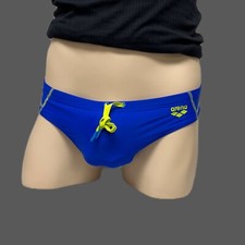 Arena men neon blue sport fit swim brief bikini swimwear size 30 32 34 36 38 40