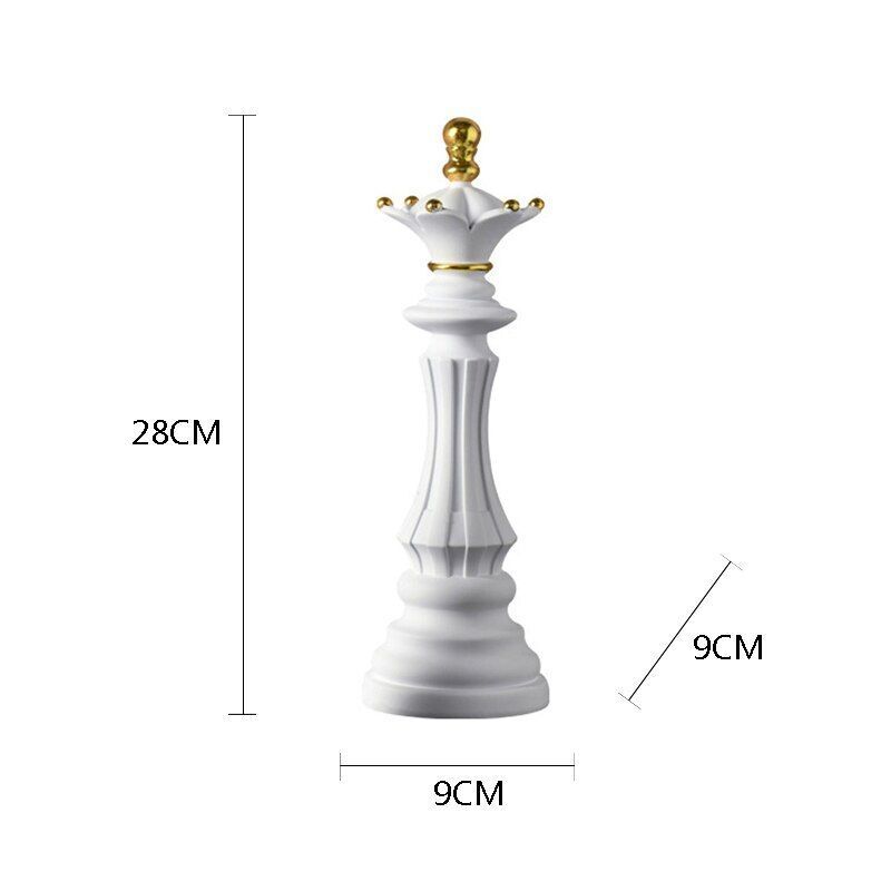  Pearlead 3pcs King Queen Knight Chess Statue Chess Piece  Sculpture Ornament Collectible Figurines Resin Home Decor Accents for  Office Bookshelf Desktop Table Wine Cabinet Gift White : Home & Kitchen