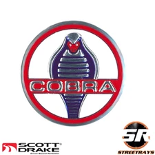 Scott Drake ACC-COBRA-EMB Classic Shelby Cobra 3M Adhesive Aluminum Emblem