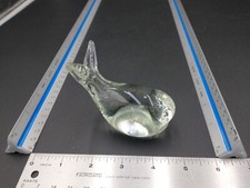 Clear Glass Whale Figurine Paperweight (No Tags) #1958
