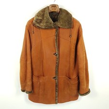 Christ Lammfellmantel Damen 40 Orange Oversized Mantel Lederjacke Wintermantel