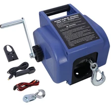 12V Portable Electric Winch 6000LBS Reversible Electric Winch Boat Trailer Truck