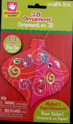 CREATIVE HANDS by Fibre Craft 3-D ORNAMENT sm'ART Kit - 1 Kit