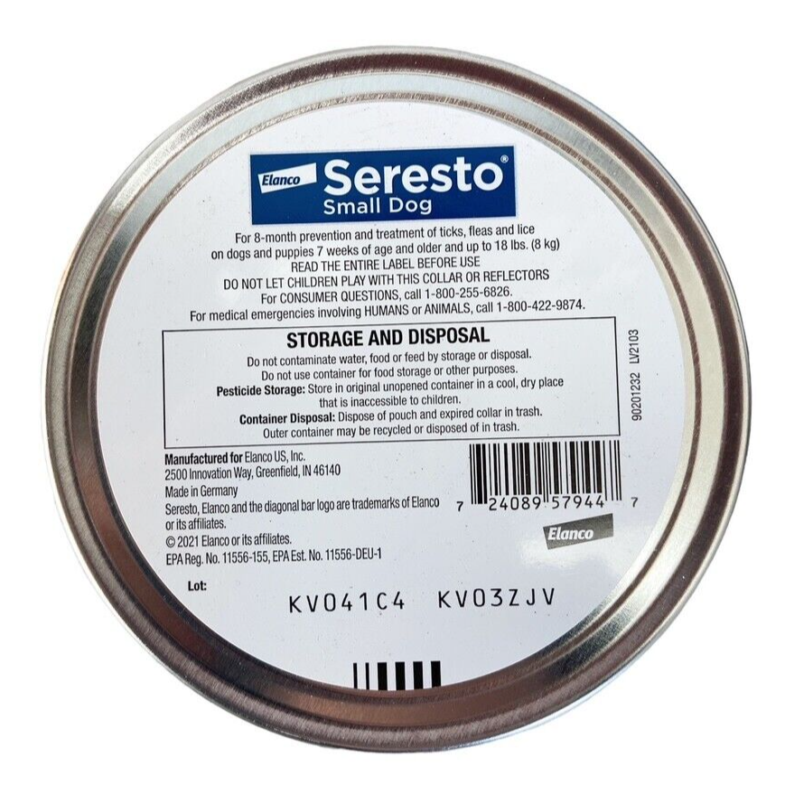 Genuine Seresto Flea and Tick Collar 8 Months Protection Small Dogs Up