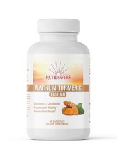 Platinum Turmeric 60 Caps Joint Pain Relief Supplement with Glucosamine MSM