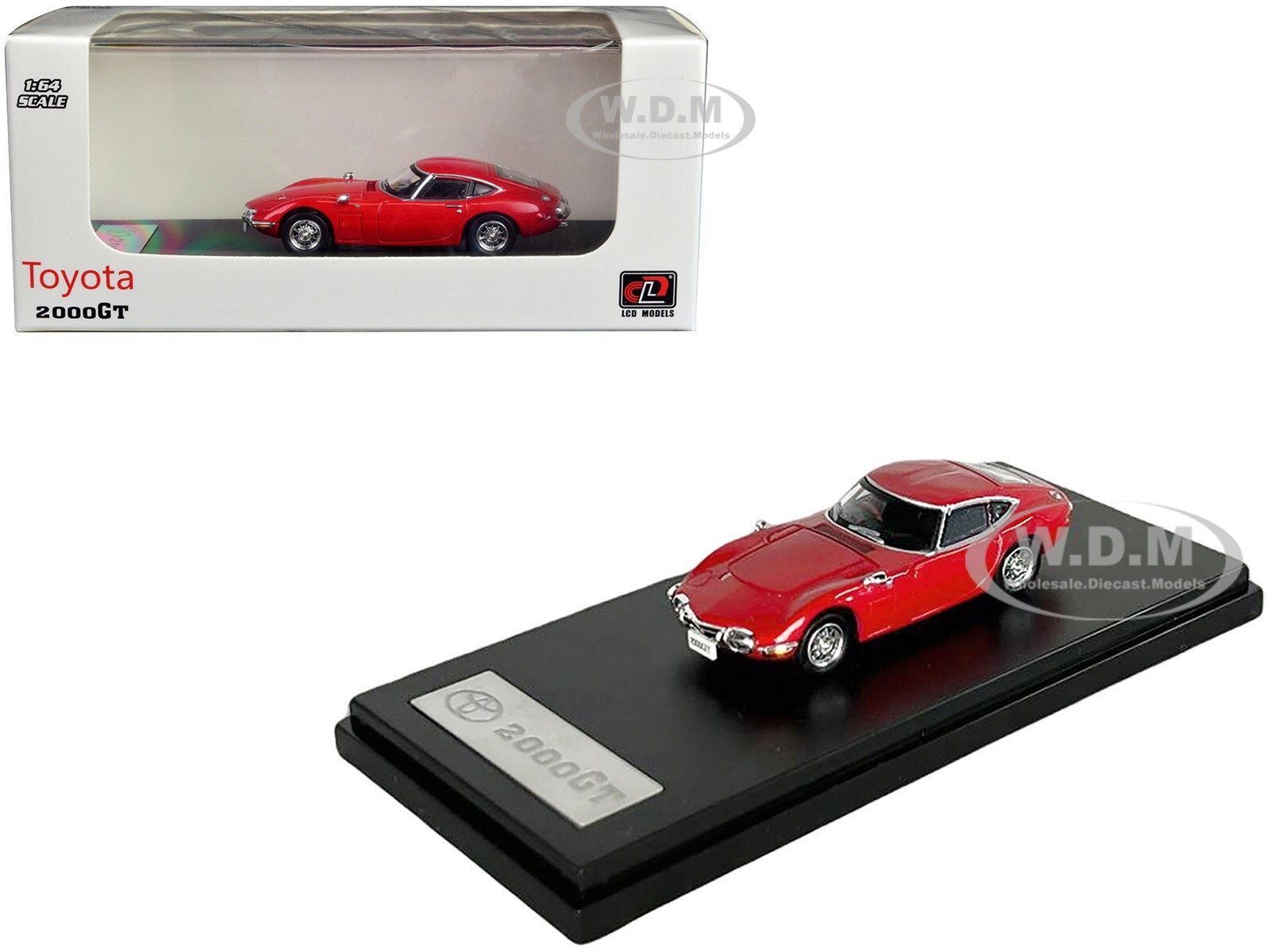 TOYOTA 2000GT RHD RED 1/64 МОДЕЛЬ АВТОМОБИЛЯ, ИЗГОТОВЛЕННАЯ НА ЗАКАЗ ПО ТЕХНОЛОГИИ LCD MODELS LCD64029 RE