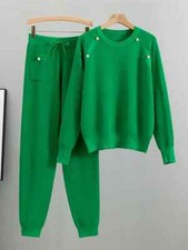 O-neck Sweater 2 Piece Sets Women Jumper Outfits Jogger Pants Suits Sweatpants