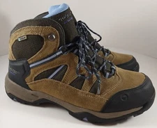 Hi-Tec Gunnison Mid Waterproof Hiking Boots Brown Blue Womens Size 10
