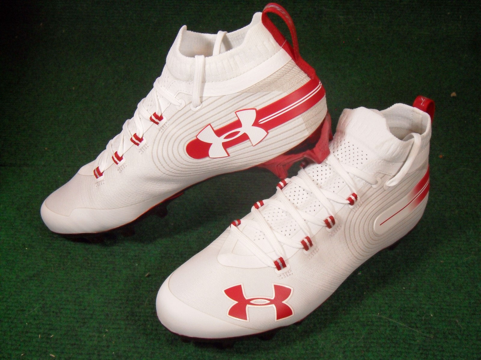 Under Armour UA Spotlight MC Football Cleats White Orange Yellow Black Navy Blue