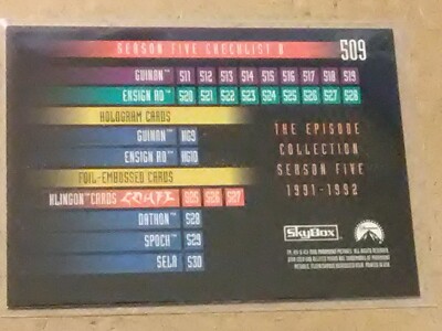 STAR TREK: THE NEXT GENERATION, CHECKLIST A [NM+ 1996 Card] TNG