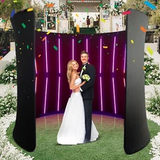 LED 360 Photo Booth Backdrop -(28LED-8'W x 8'H) Enclosure for Wedding Parties