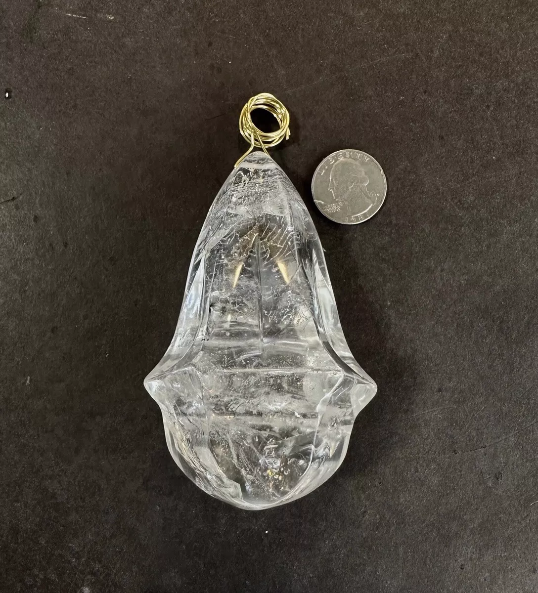 SALE Natural Rock Crystal Chandelier Prisms Fruit Shape Pendant 4
