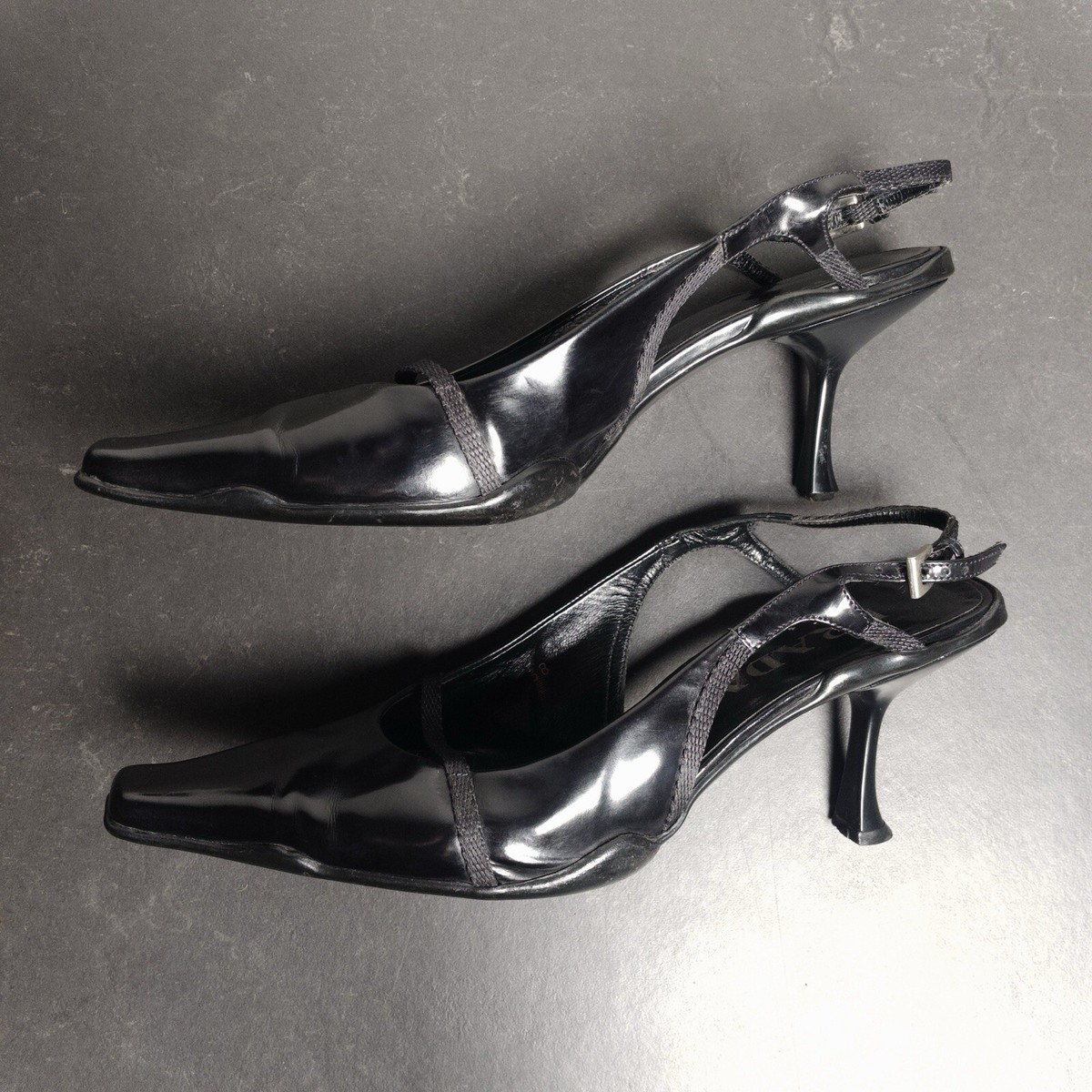 Prada SS 2000 leather slingback heels | eBay UK