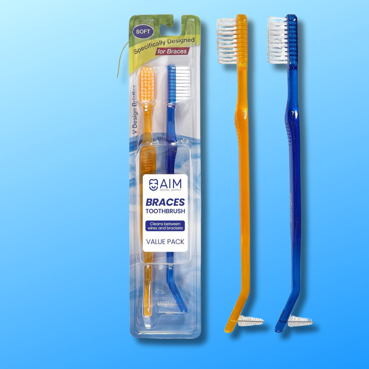 2X Braces Toothbrush, Soft Head Toothbrush for Braces,V-Shap