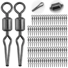 100-Pack Rolling Barrel Swivels Fishing 162LB-1323LB Heavy Duty Connector