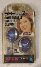 Rare Aiwa HP-EC103 BLUE SHELLZ BANDLESS DESIGN Stereo Headphones . Sealed.