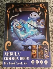CUTEBEE DIY Book Nook Kit with Dust Cover, Nebula Common Room Bookshelf Kit