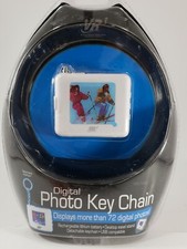 VR3 Digital Photo Key Chain Holds 72 Photos Rechargeable Desktop Easel Stand