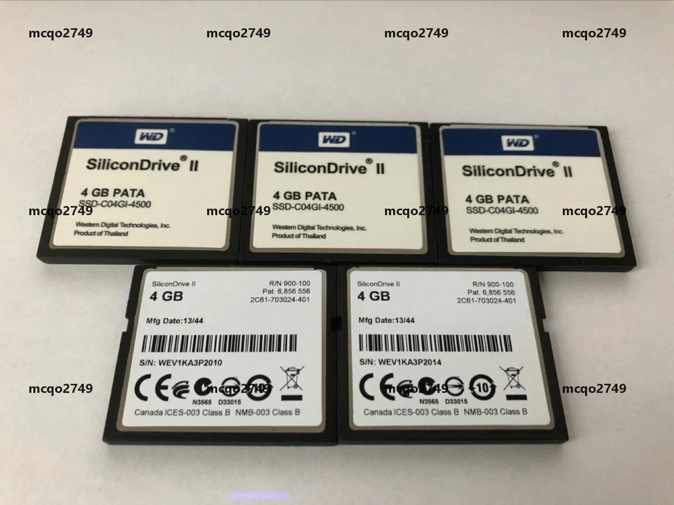 5PCS WD SiliconDrive II 4GB PATA CF WD CF Card SSD-C04GI-4500 - Image 2 of 2