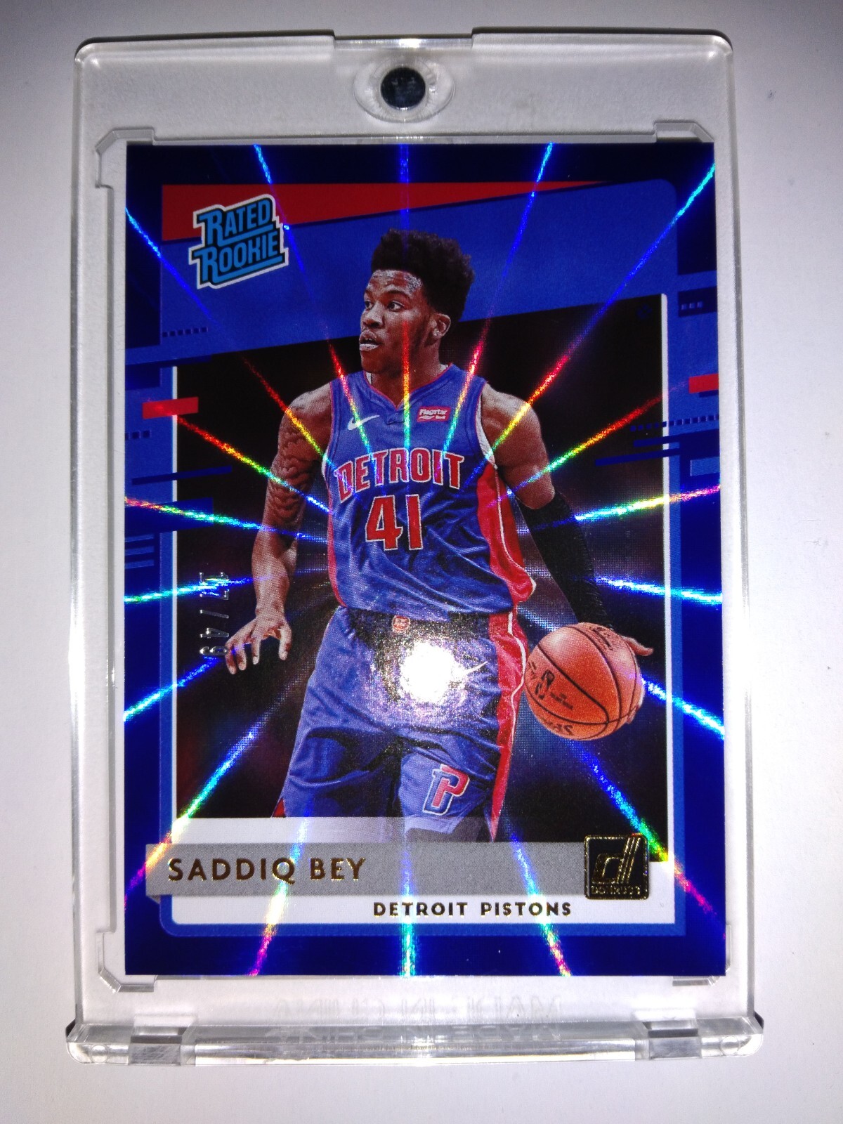 2020-21 Donruss Saddiq Bey Blue Laser Rated Rookie #/49 RC 🔥 Pistons