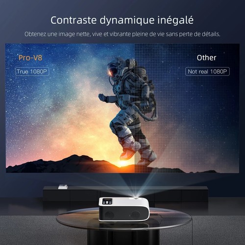 Vidéoprojecteur YABER Pro V8 Wifi Bluetooth, Projecteur LED , WiFi, 450 ANSI 4K - Photo 3/6