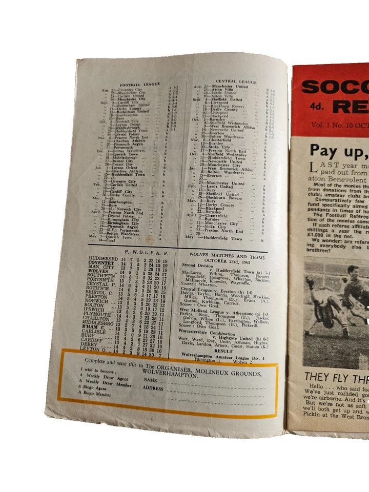 Wolverhampton Wanderers v Crystal Palace.  30th October,  1965. Second Division. - Image 3 of 4